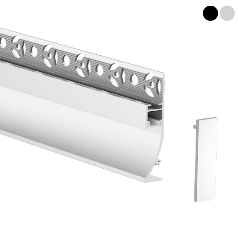Tile Wall LED Baseboard Profile For 8mm Light Strips Tile Wall LED Baseboard Profile For 8mm Light Strips